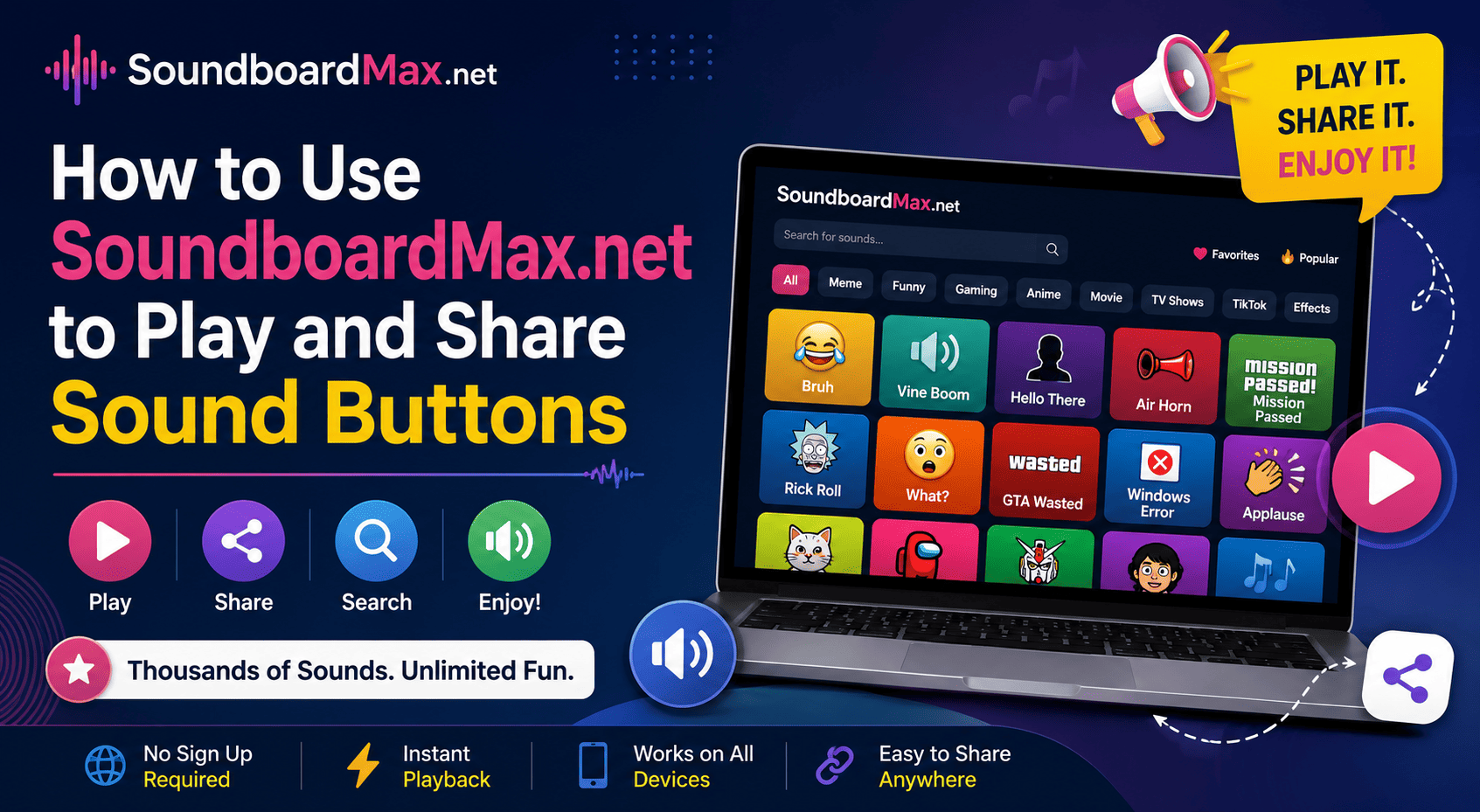 How to Use SoundboardMax.net to Play and Share Sound Buttons